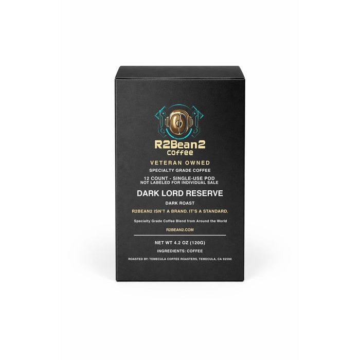 R2Bean2 Coffee Dark Lord Reserve dark roast single use coffee cups, 12 pack, US range