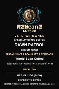 R2Bean2 Coffee Dawn Patrol medium roast 12oz bag, US range