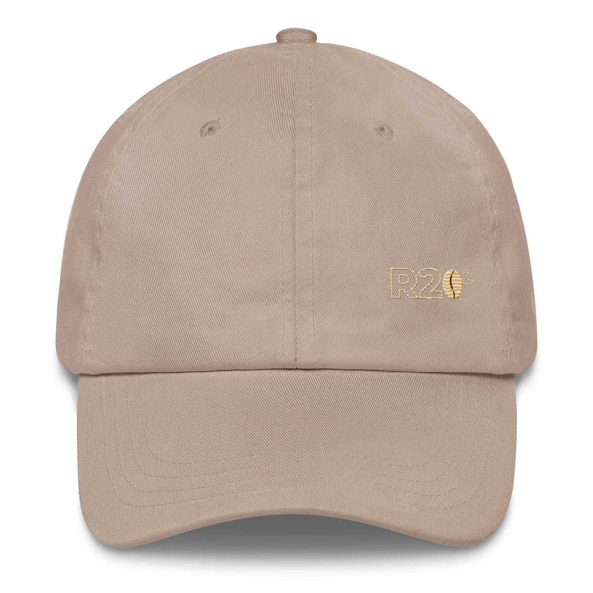 R2Bean2 Coffee The Lid MK2 cap in beige with embroidered R2Bean2 logo