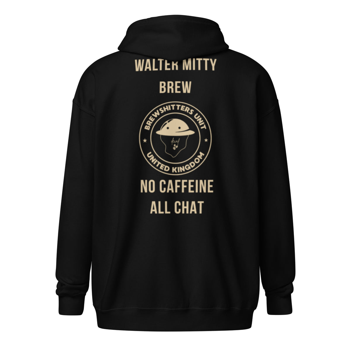 R2Bean2 Coffee Walter Mitty Brew zip hoodie, veteran owned UK speciality coffee brand apparel