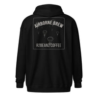 R2Bean2 Coffee Airborne Brew Para Drop zip hoodie, vintage WWII parachute drop artwork