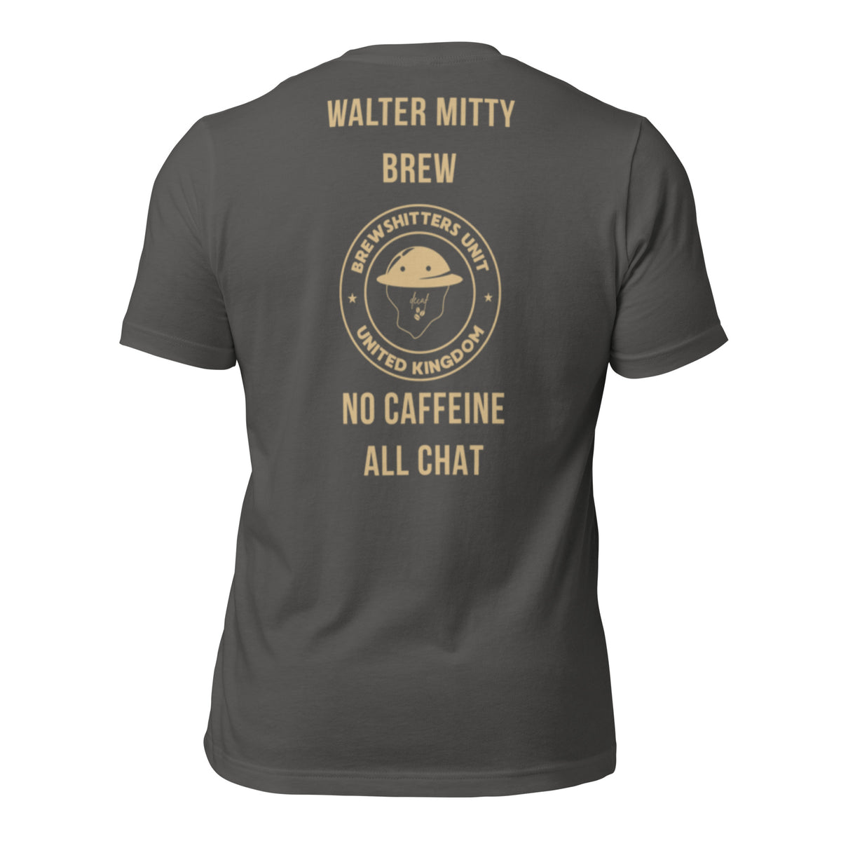 R2Bean2 Coffee Walter Mitty Brew t-shirt, veteran owned UK speciality coffee brand apparel