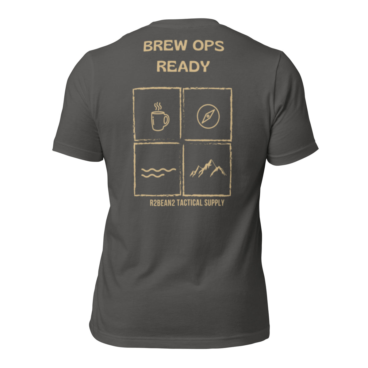 R2Bean2 Coffee Brew Ops Ready t-shirt, veteran owned UK speciality coffee brand apparel