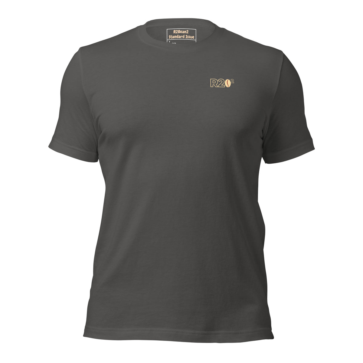 R2Bean2 Coffee No Compromise t-shirt, stripped back minimal Standard Issue mark