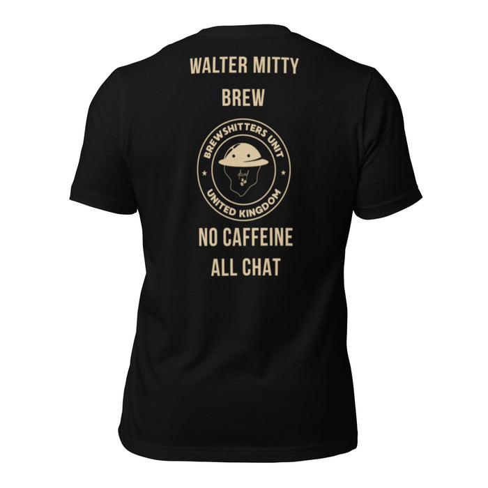 R2Bean2 Coffee Walter Mitty Brew t-shirt, veteran owned UK speciality coffee brand apparel