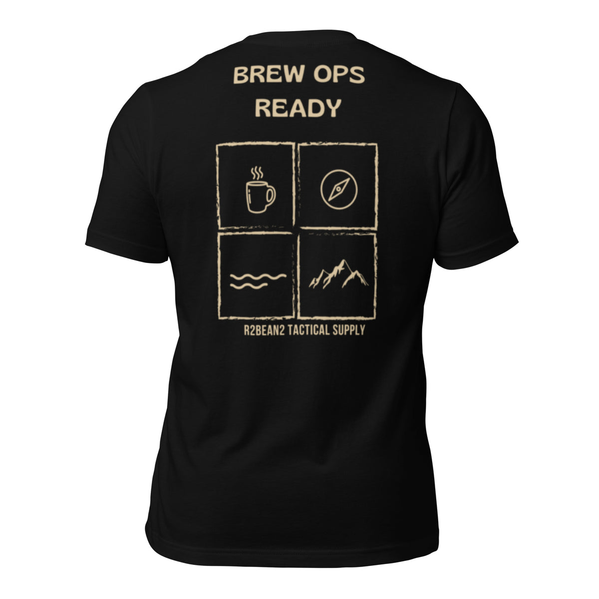 R2Bean2 Coffee Brew Ops Ready t-shirt, veteran owned UK speciality coffee brand apparel