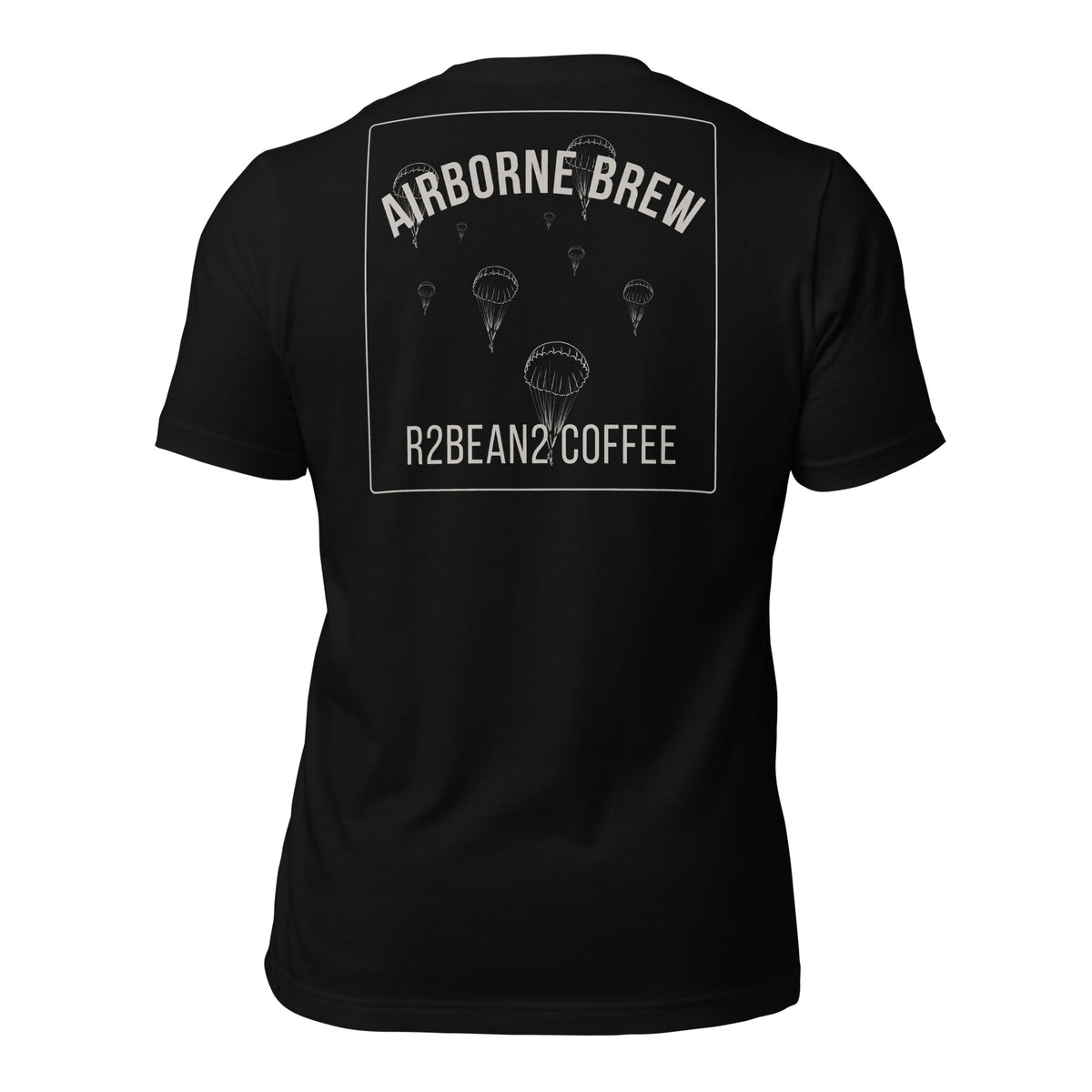 R2Bean2 Coffee Airborne Brew Para Drop t-shirt, vintage WWII parachute drop artwork