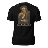 R2Bean2 Coffee T'was the Coffee m'lord t-shirt, renaissance style portrait with coffee humour