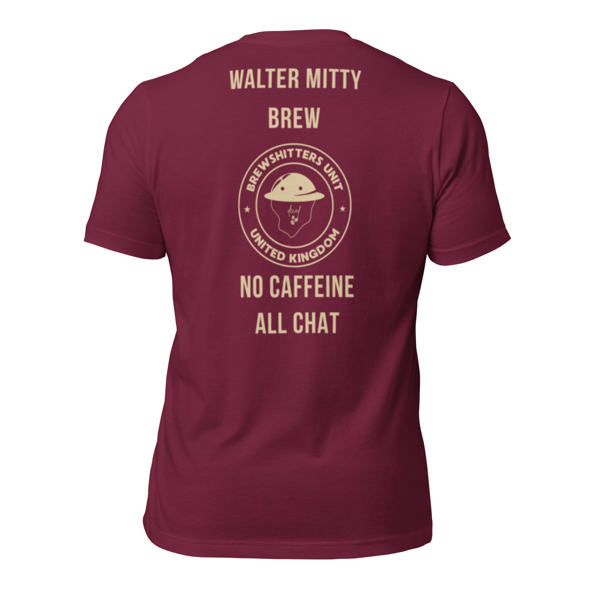 R2Bean2 Coffee Walter Mitty Brew t-shirt, veteran owned UK speciality coffee brand apparel
